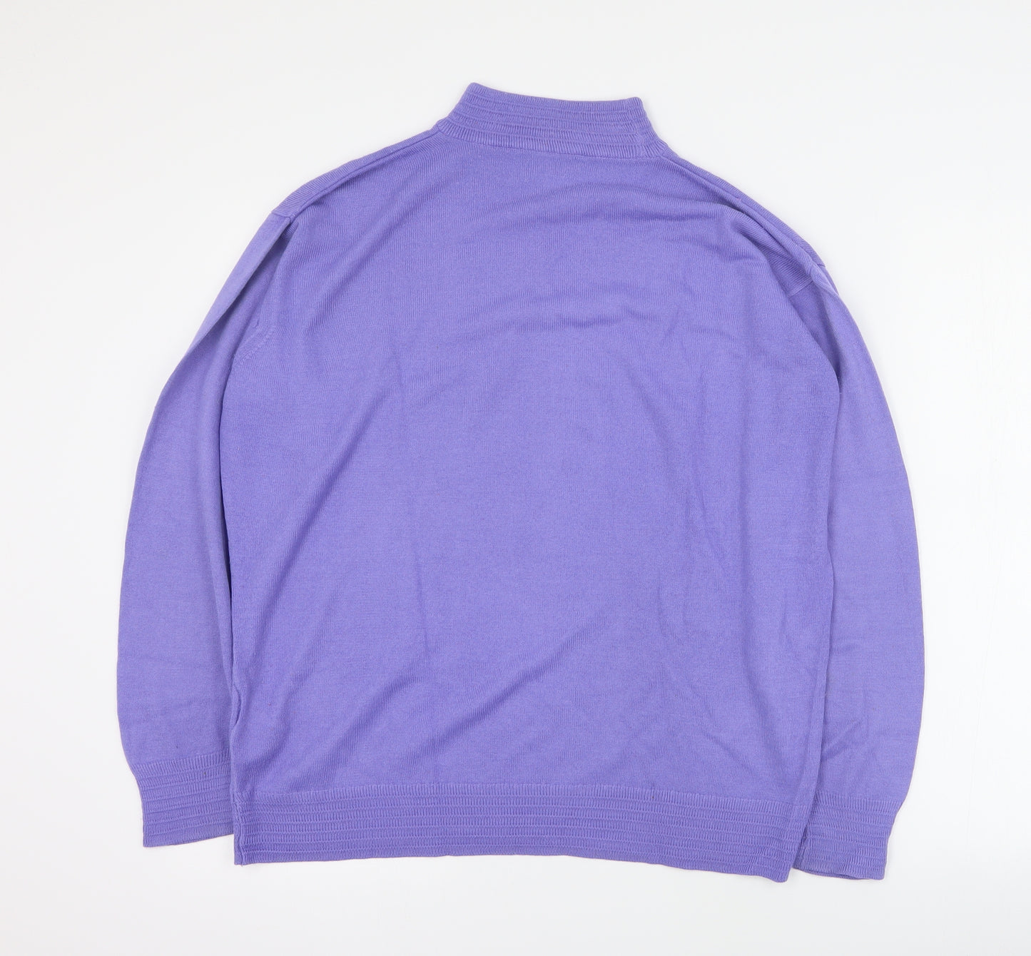 St Bernard Womens Purple High Neck  Acrylic Pullover Jumper Size 14