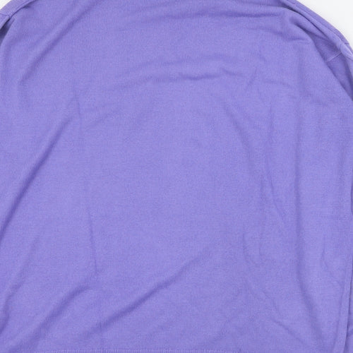 St Bernard Womens Purple High Neck  Acrylic Pullover Jumper Size 14