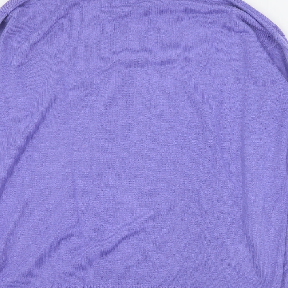 St Bernard Womens Purple High Neck  Acrylic Pullover Jumper Size 14