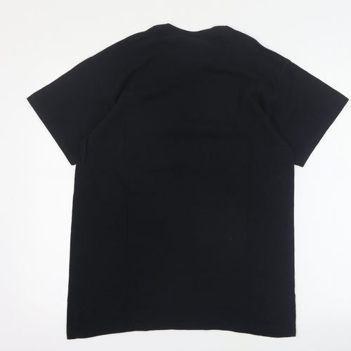 Gildan Mens Black  Cotton  T-Shirt Size M Crew Neck  - The Crown