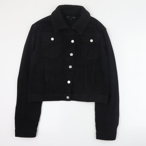 PRETTYLITTLETHING Womens Black   Jacket  Size 14  Button