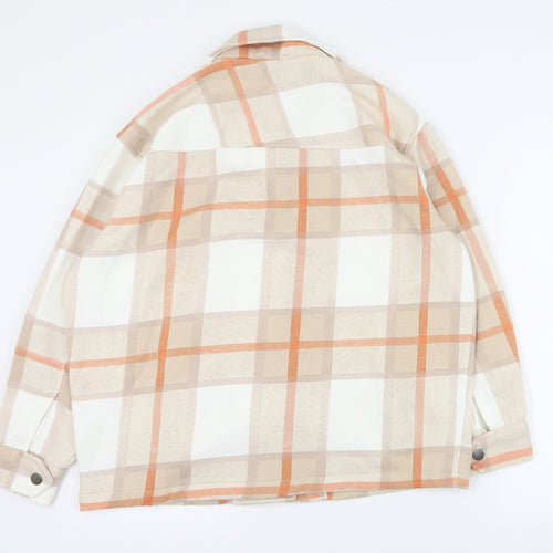 Rising Womens Orange Plaid  Jacket  Size S  Button