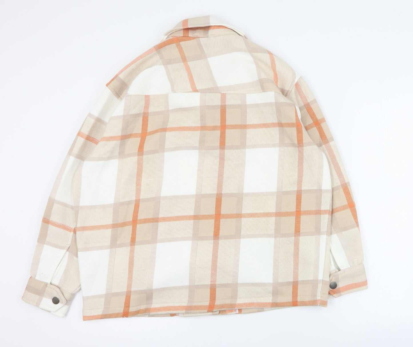 Rising Womens Orange Plaid  Jacket  Size S  Button