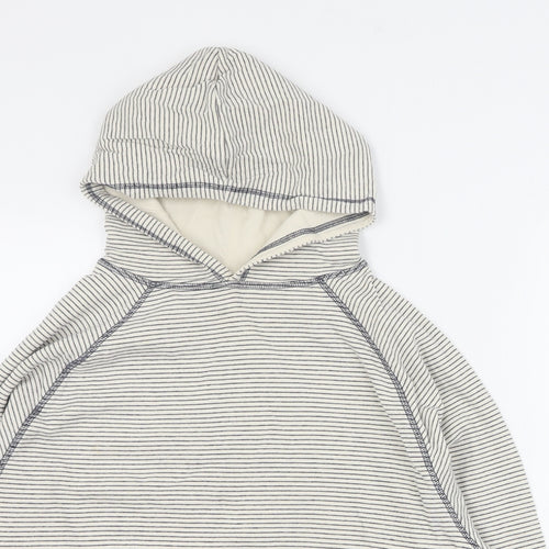 F&F Womens Blue Striped 100% Cotton Pullover Hoodie Size 12  Pullover