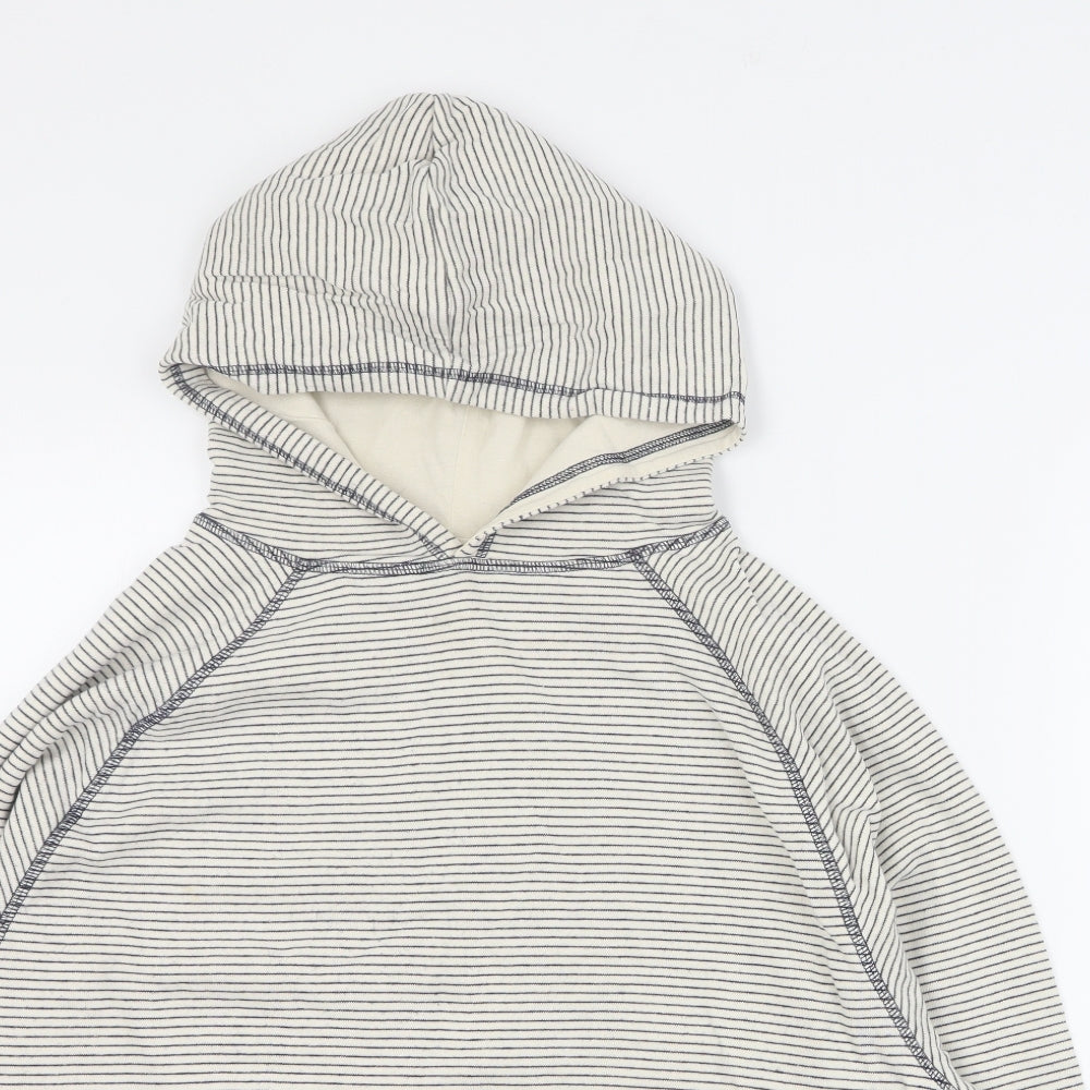 F&F Womens Blue Striped 100% Cotton Pullover Hoodie Size 12  Pullover