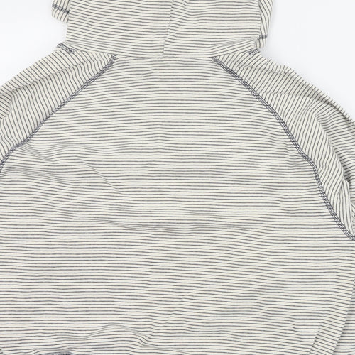 F&F Womens Blue Striped 100% Cotton Pullover Hoodie Size 12  Pullover