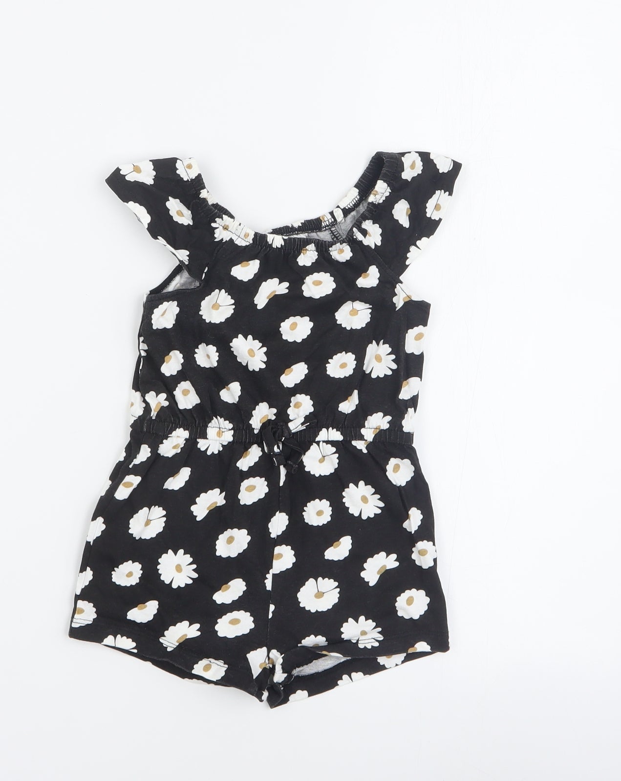 Primark Baby Black Floral 100% Cotton Romper One-Piece Size 18-24 Months  Pullover