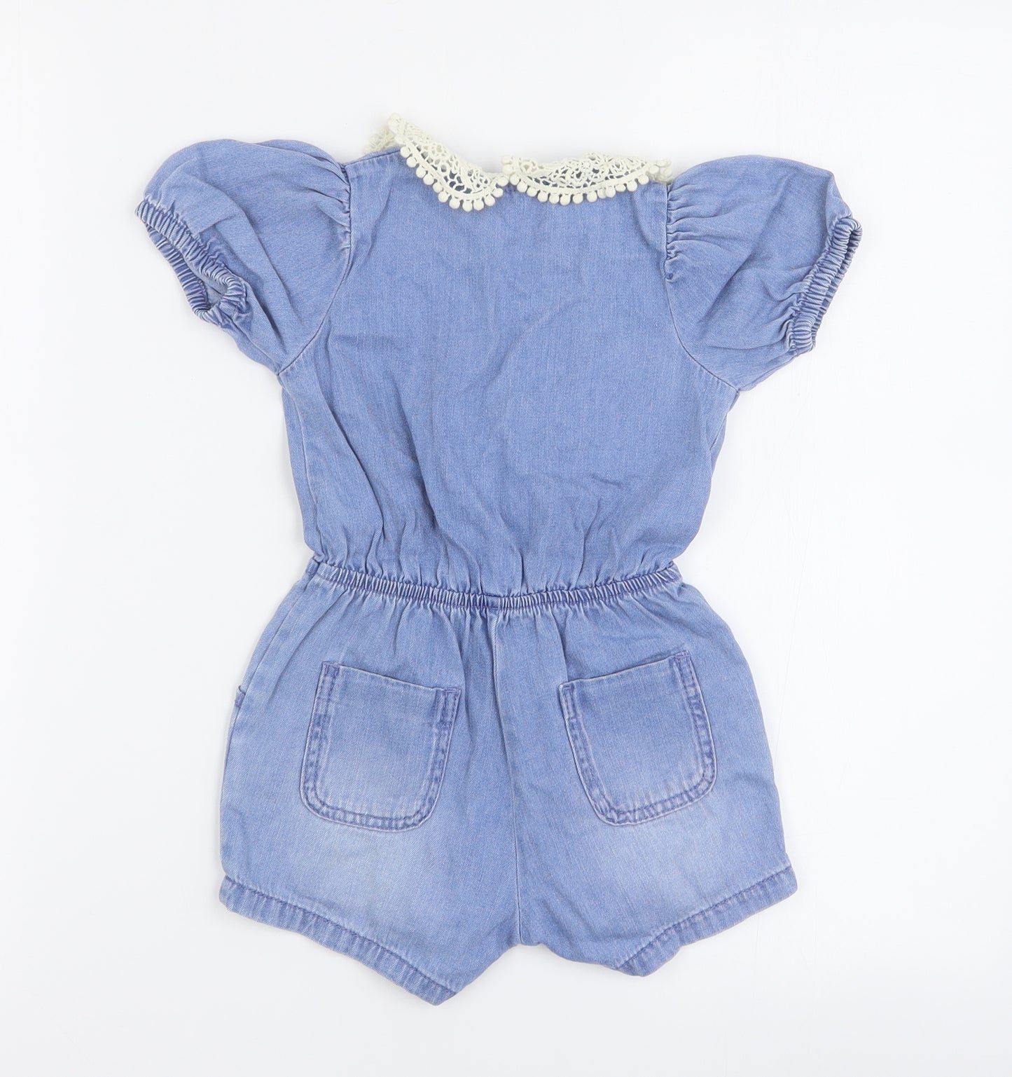NEXT Baby Blue  100% Cotton Romper One-Piece Size 12-18 Months  Button