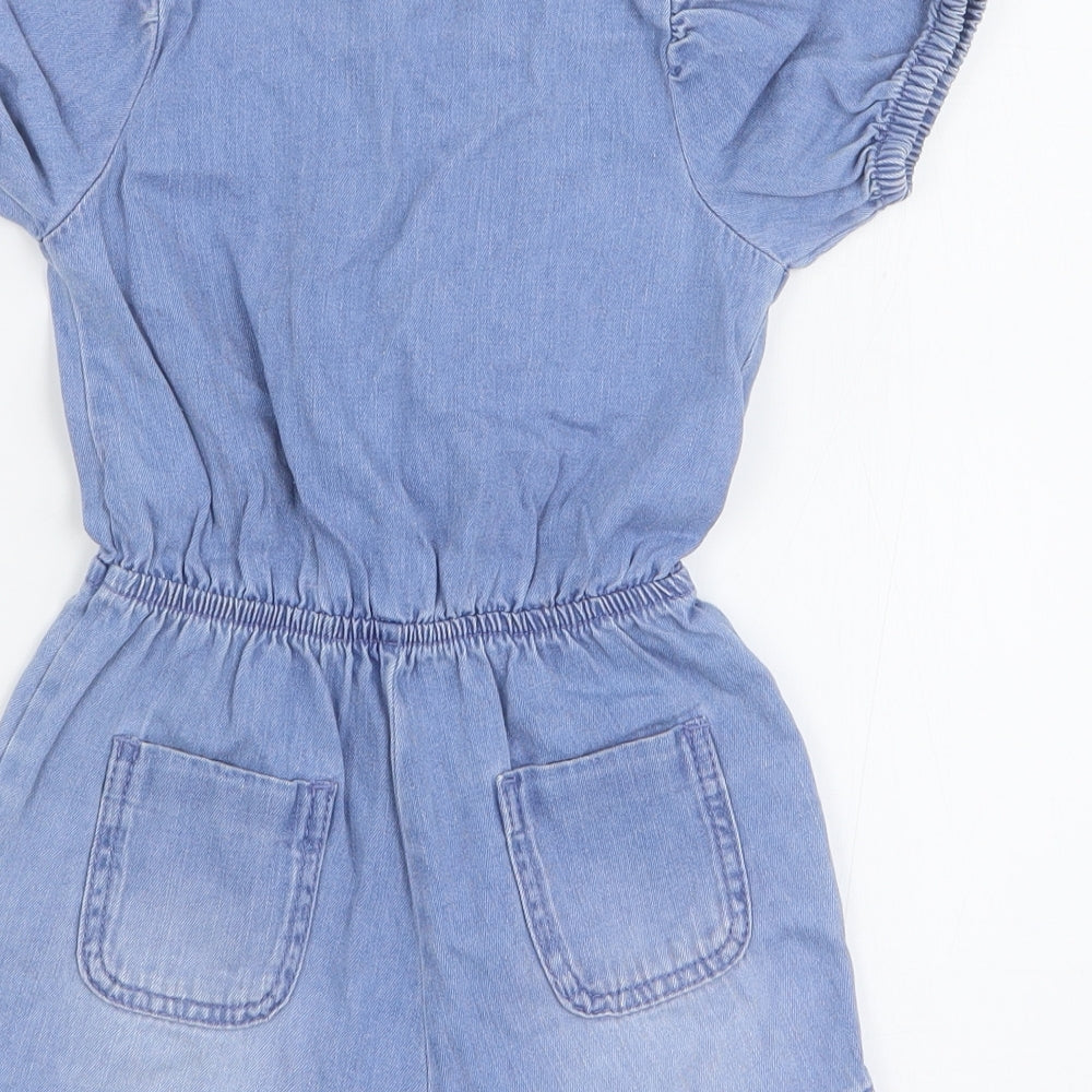 NEXT Baby Blue  100% Cotton Romper One-Piece Size 12-18 Months  Button