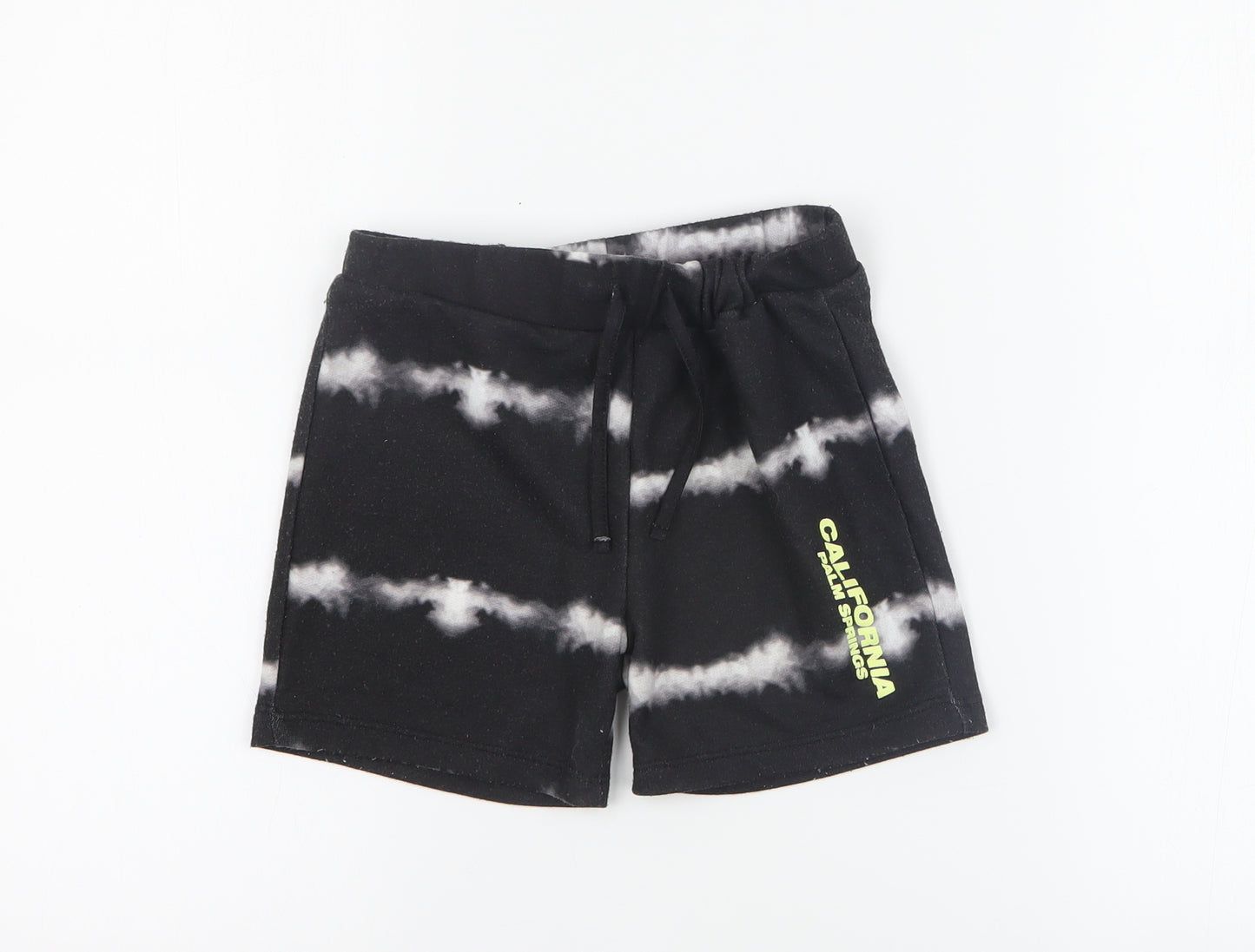 Matalan Boys Black  Polyester Sweat Shorts Size 6 Years  Regular Drawstring