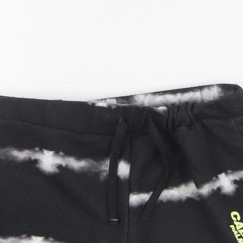 Matalan Boys Black  Polyester Sweat Shorts Size 6 Years  Regular Drawstring