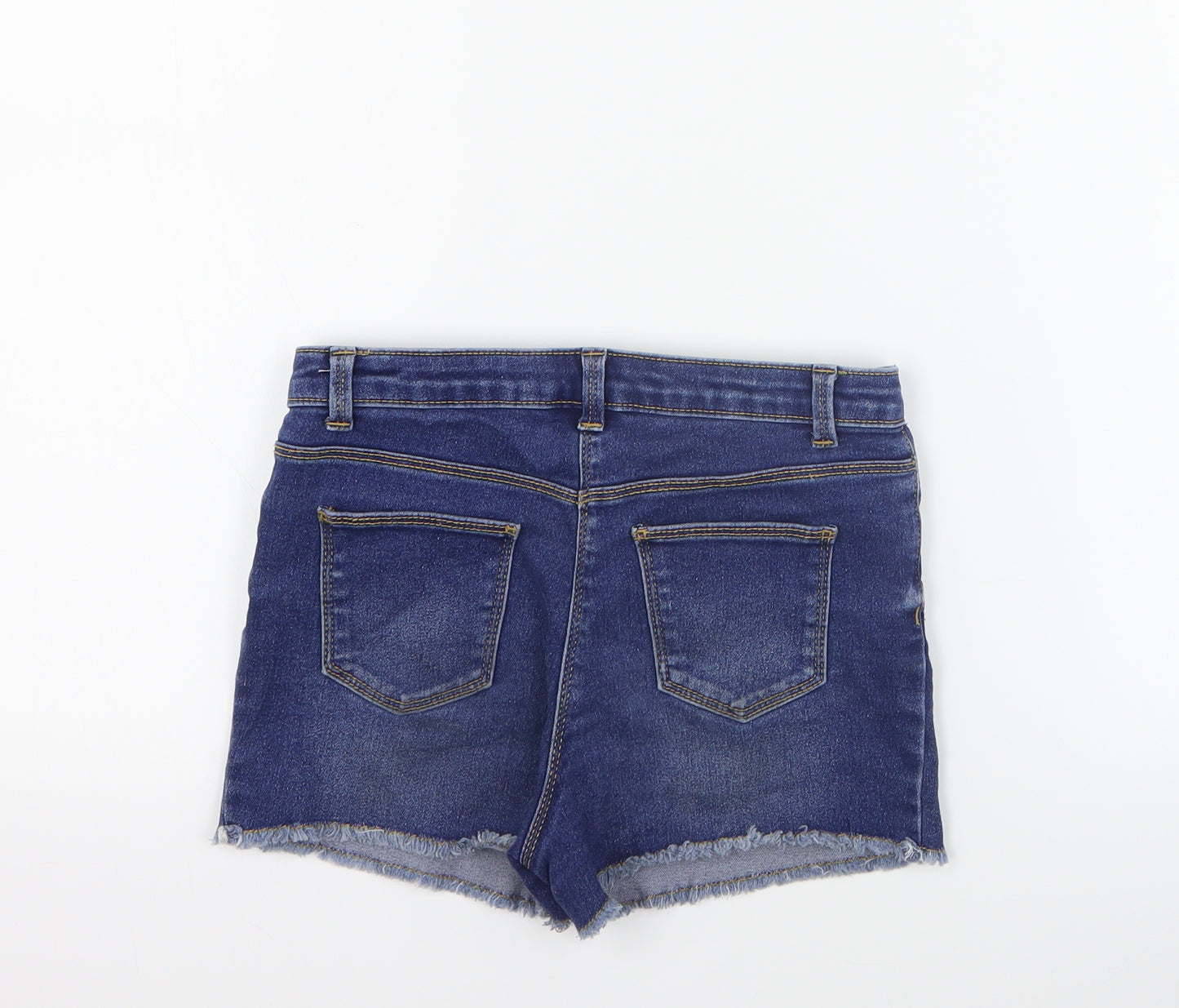 George Girls Blue  Cotton Cut-Off Shorts Size 9-10 Years  Regular Zip