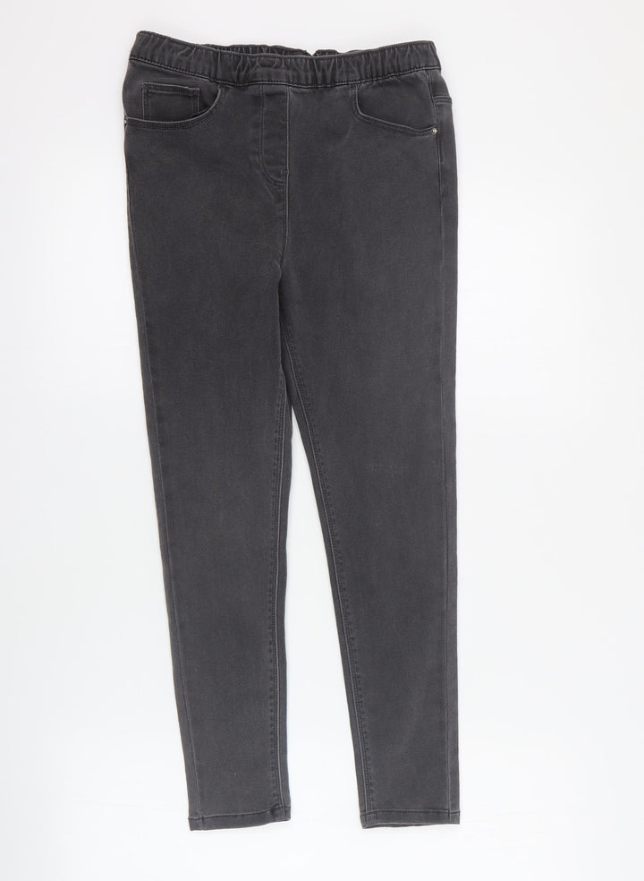 Matalan Girls Black Cotton Jegging Trousers Size 10 Years Regular Pullover