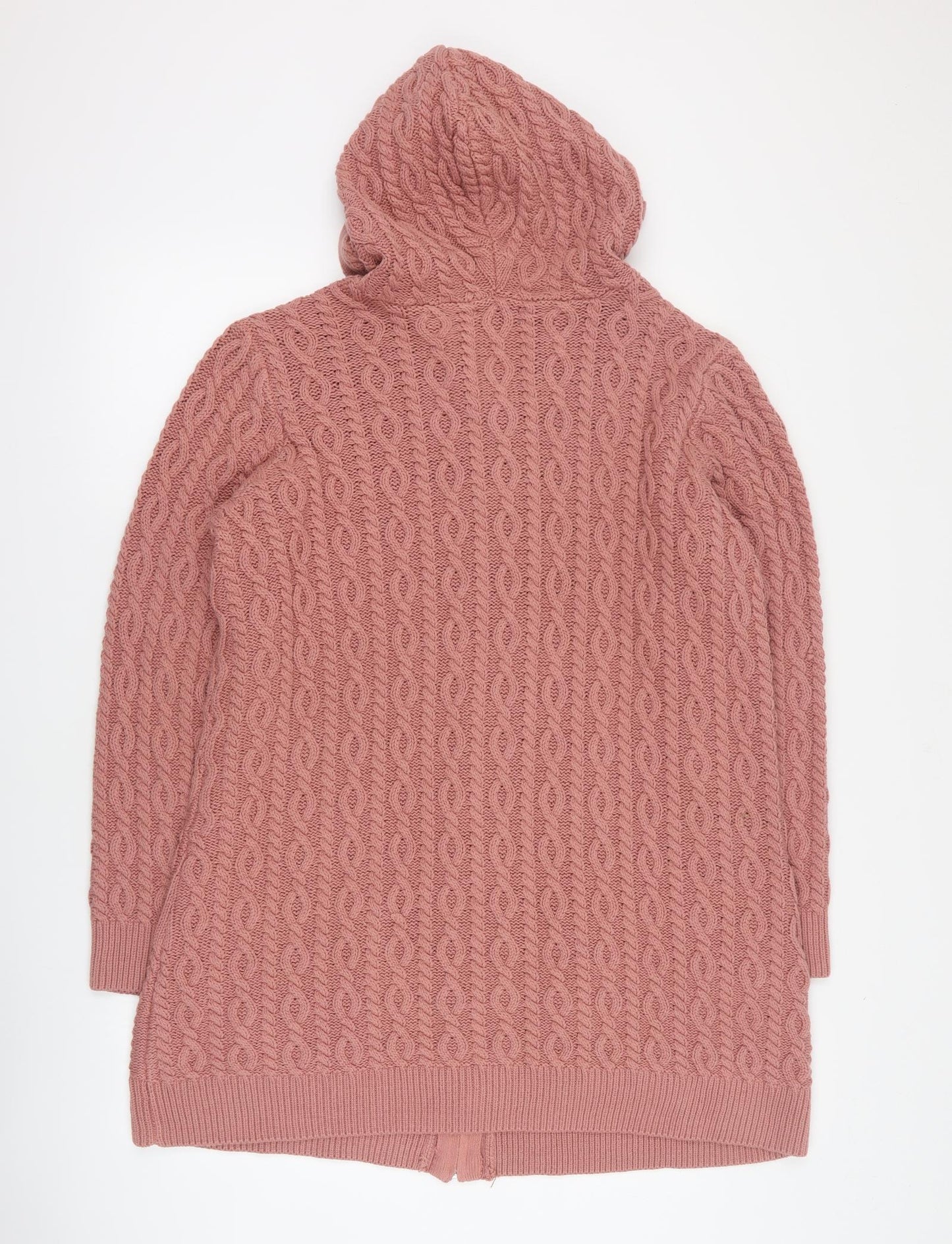 D&Co Womens Pink V-Neck  Cotton Cardigan Jumper Size 2XL
