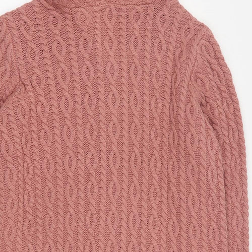 D&Co Womens Pink V-Neck  Cotton Cardigan Jumper Size 2XL