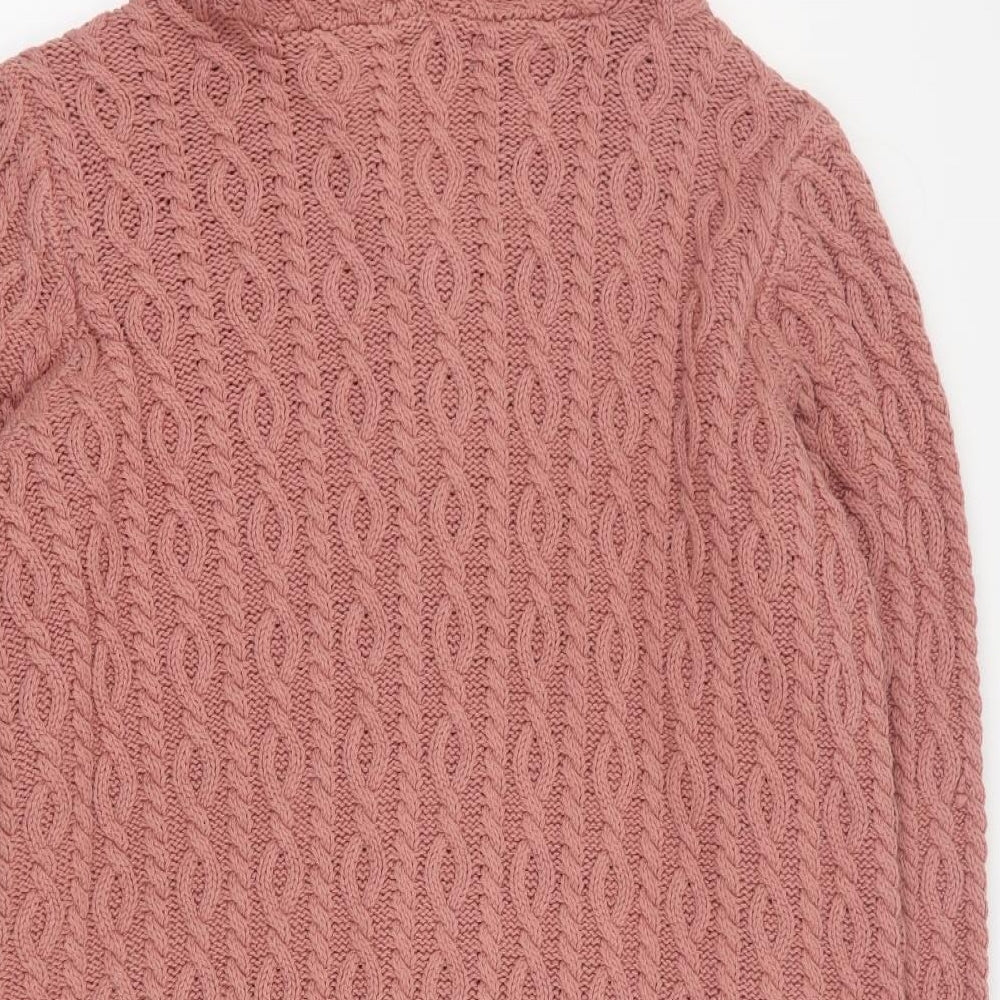 D&Co Womens Pink V-Neck  Cotton Cardigan Jumper Size 2XL