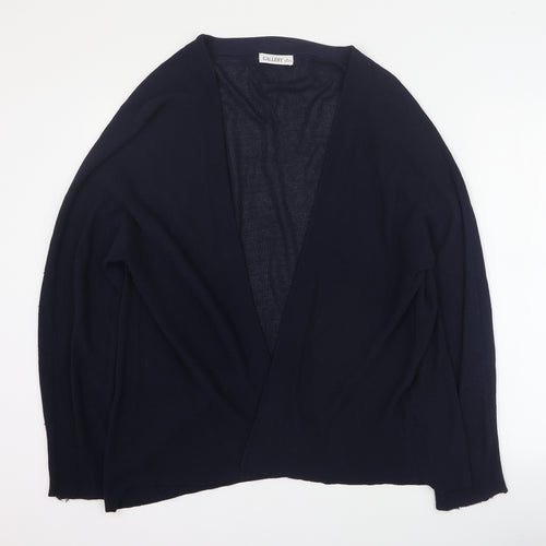 Gallery Womens Blue V-Neck  Viscose Cardigan Jumper Size L