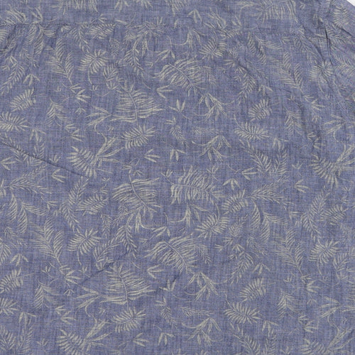 F&F Mens Blue  Cotton  Button-Up Size 2XL Collared Button - Leaf print