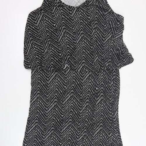 Target Womens Black Geometric Viscose A-Line  Size XL  V-Neck Pullover