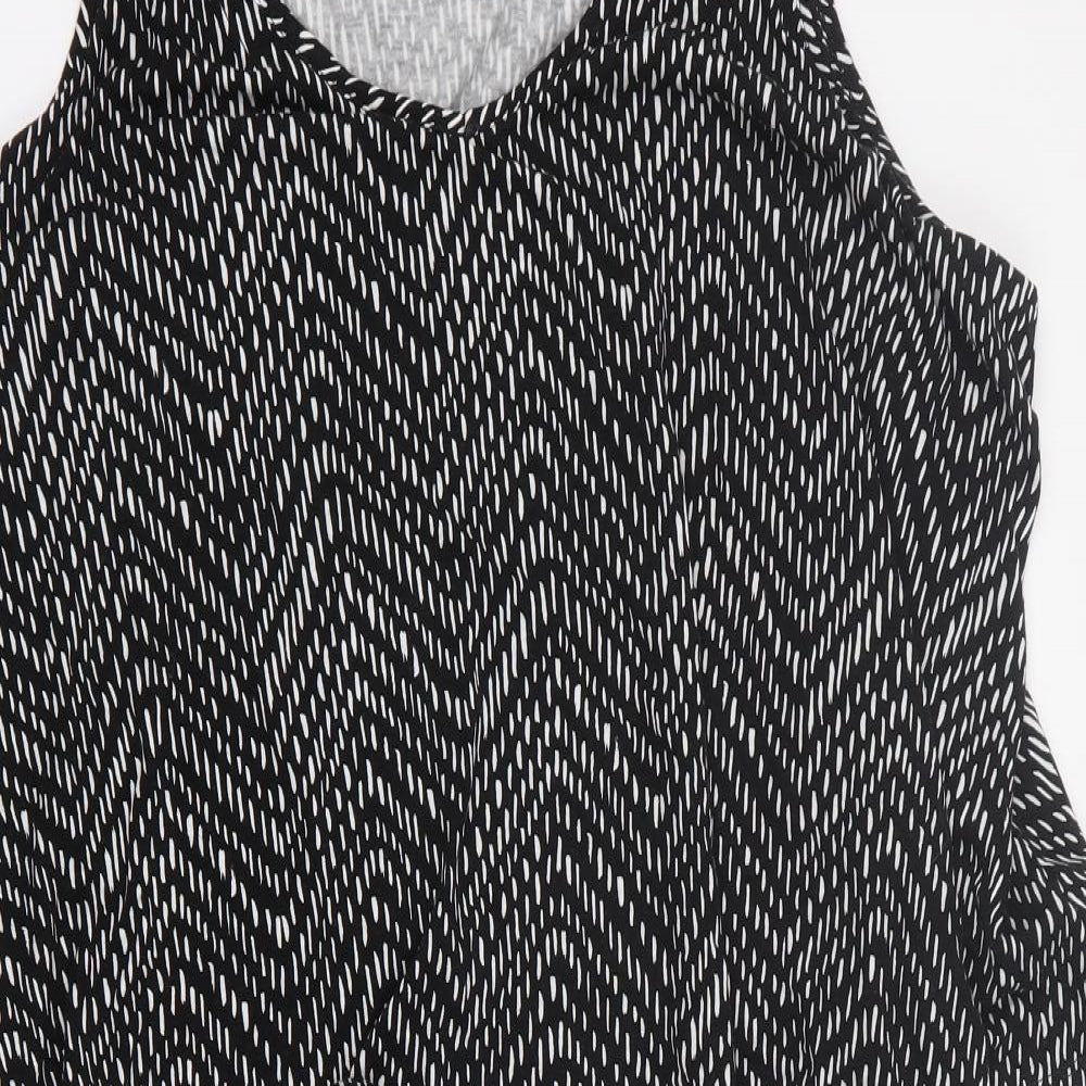 Target Womens Black Geometric Viscose A-Line  Size XL  V-Neck Pullover