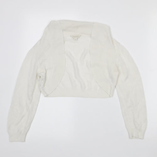 Monsoon Womens White Collared  Viscose Cape Jumper Size M