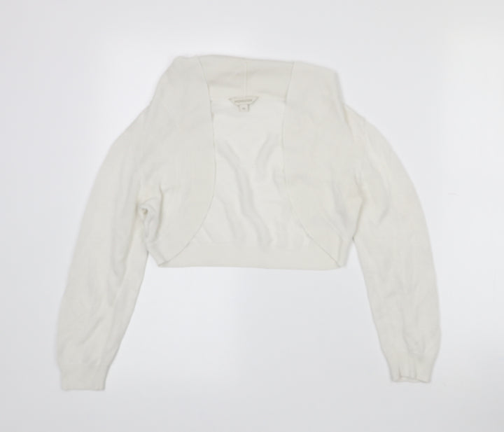 Monsoon Womens White Collared Viscose Cape Jumper Size M