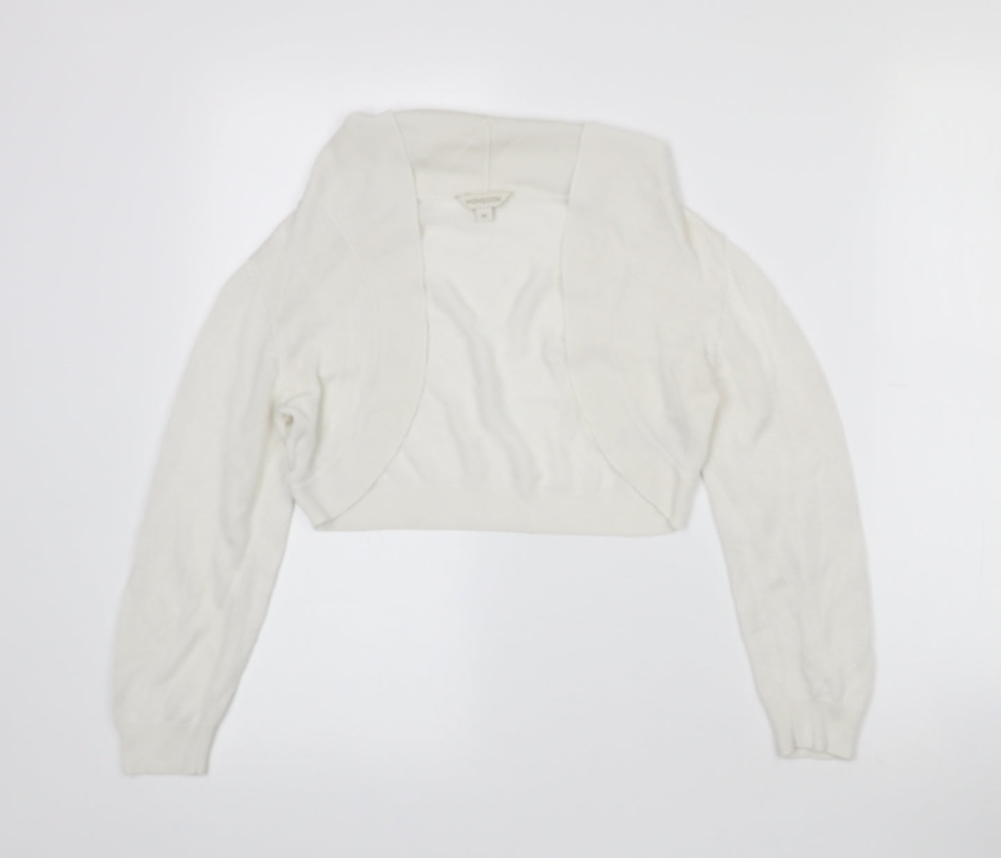 Monsoon Womens White Collared  Viscose Cape Jumper Size M