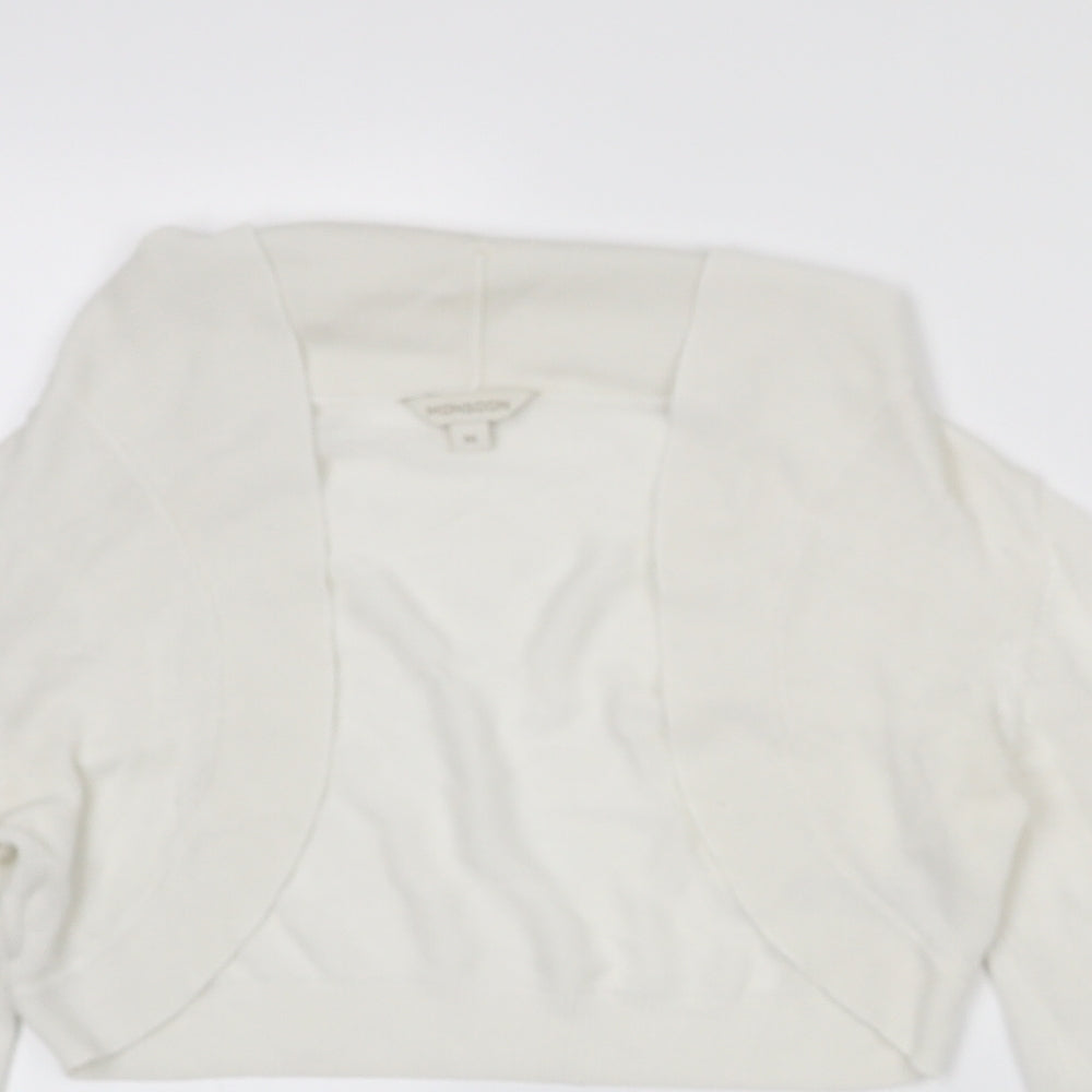 Monsoon Womens White Collared  Viscose Cape Jumper Size M