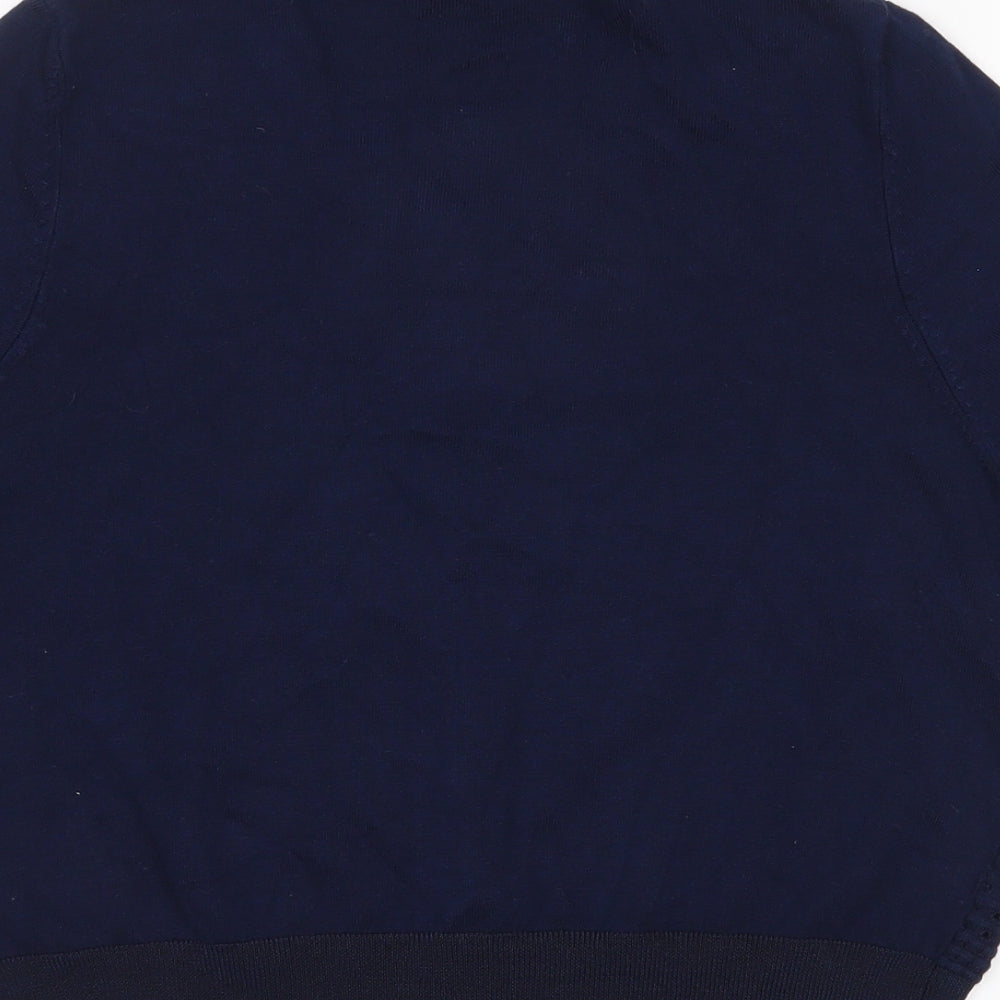 TU Womens Blue Round Neck  Viscose Cardigan Jumper Size 12   - Navy