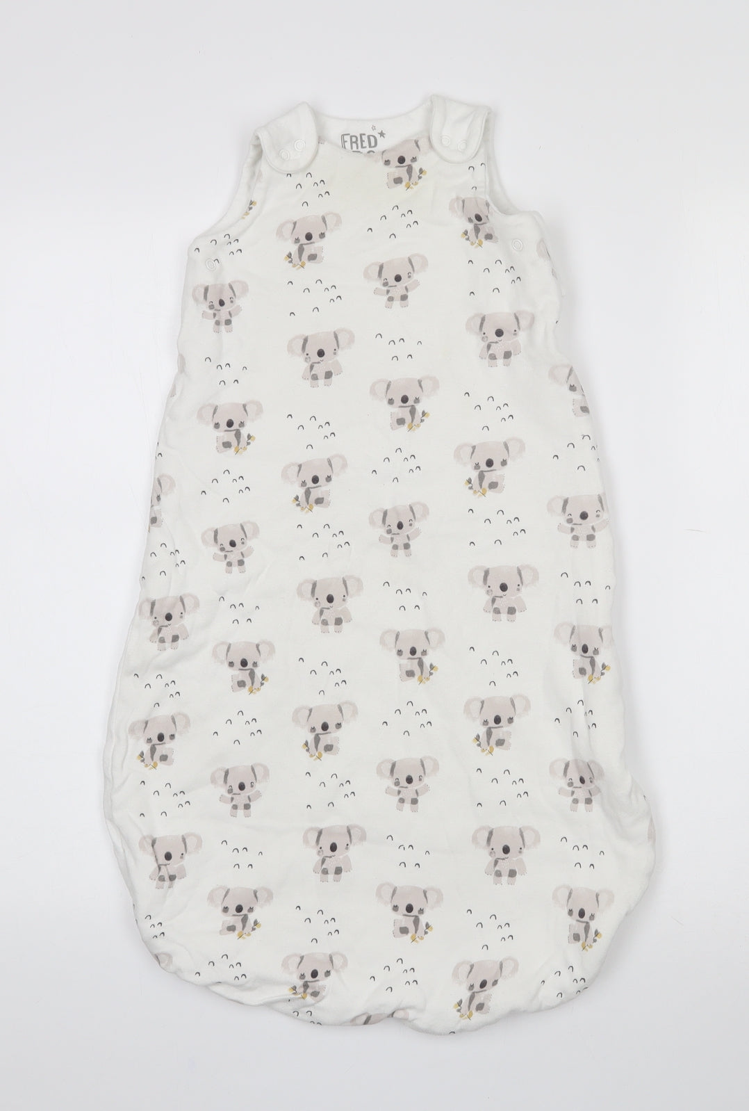 Fred & Flo Baby White Animal Print Cotton Babydoll One Piece Size 6-9 Months   - 6-12 months