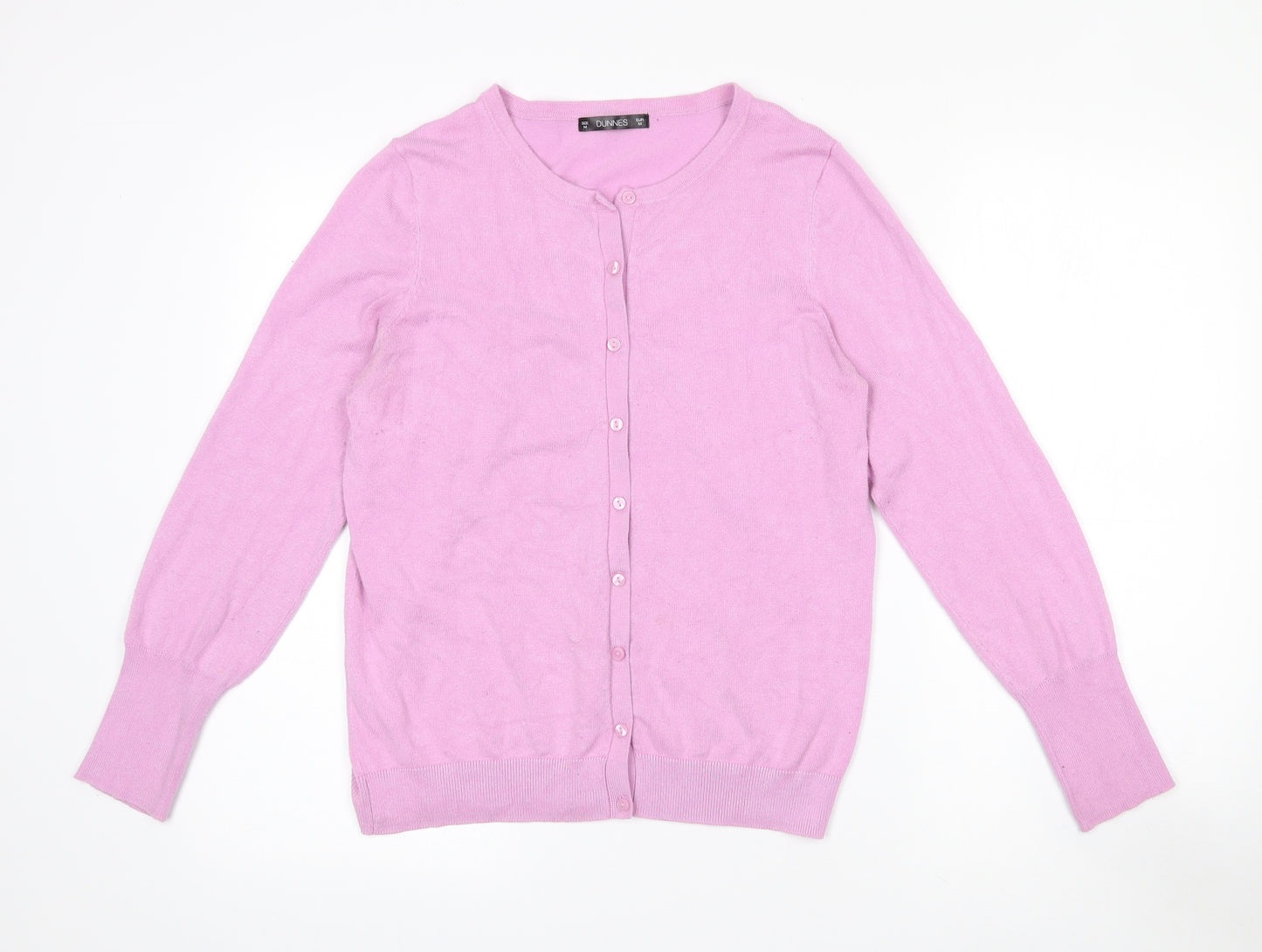 Dunnes Stores Womens Pink Collared  Viscose Cardigan Jumper Size M