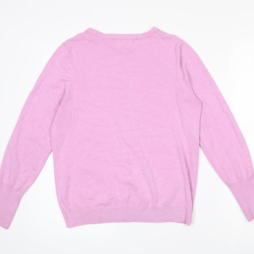 Dunnes Stores Womens Pink Collared  Viscose Cardigan Jumper Size M