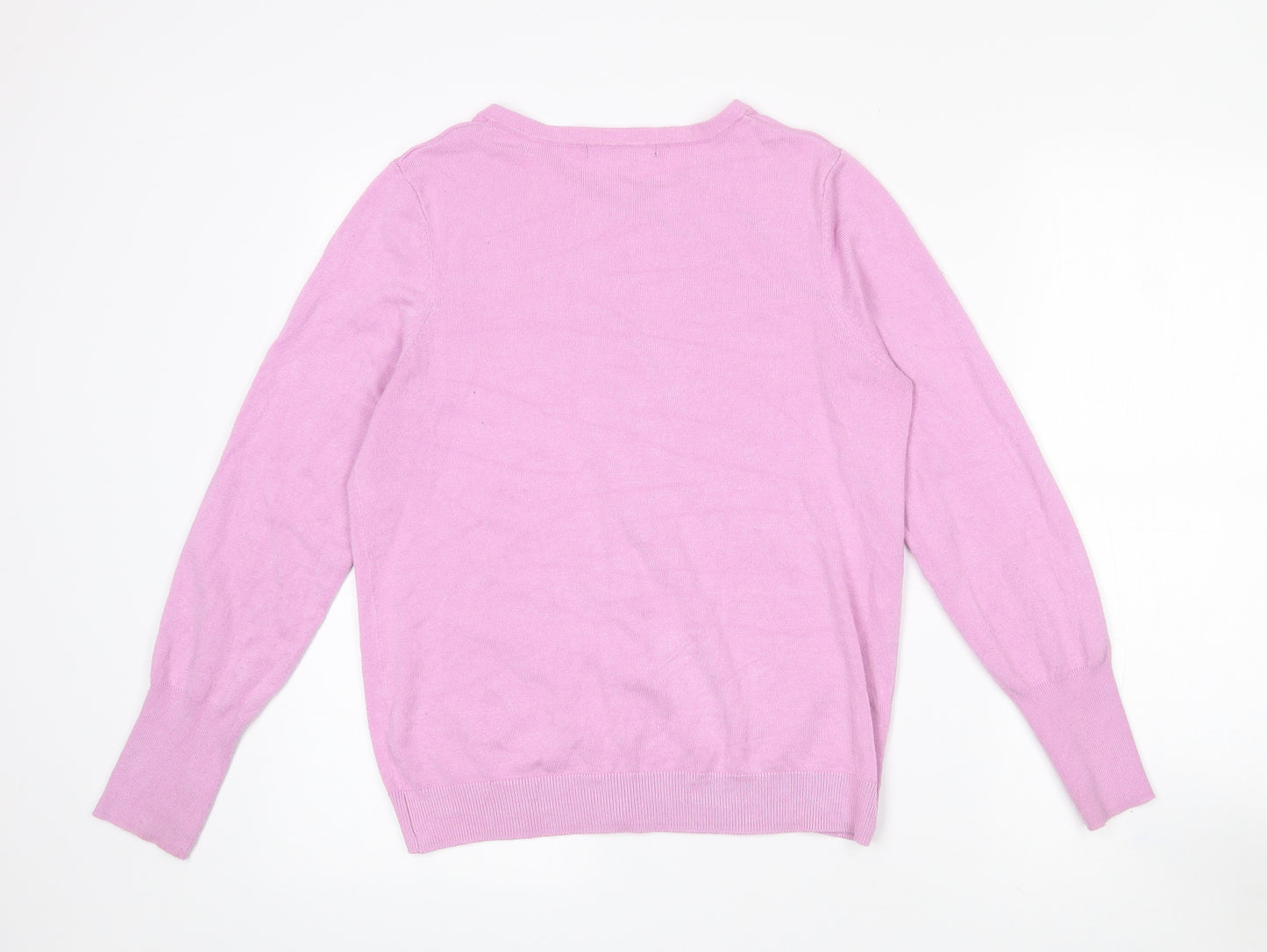 Dunnes Stores Womens Pink Collared  Viscose Cardigan Jumper Size M