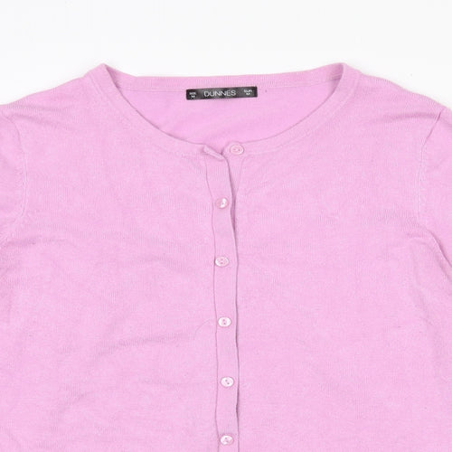 Dunnes Stores Womens Pink Collared  Viscose Cardigan Jumper Size M