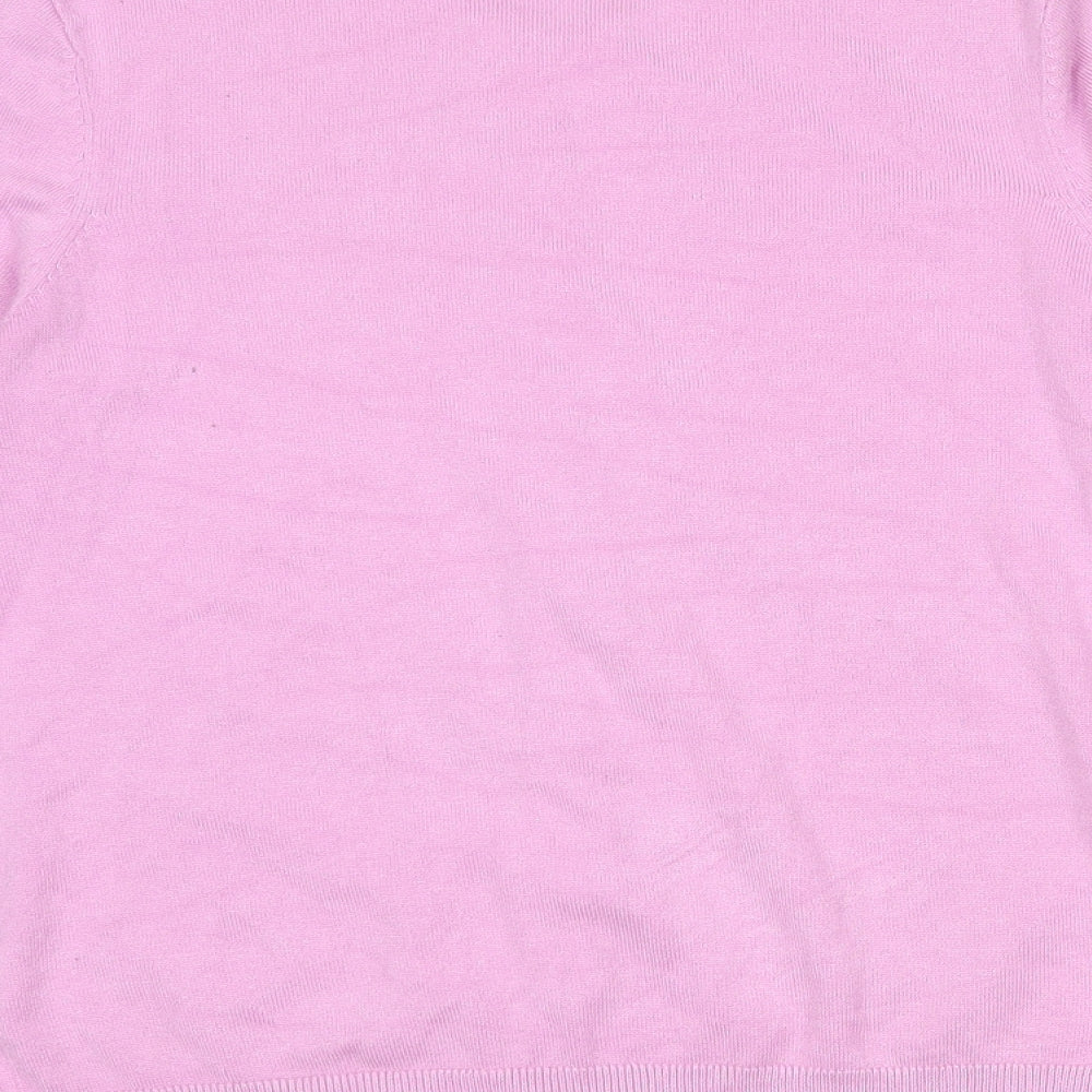 Dunnes Stores Womens Pink Collared  Viscose Cardigan Jumper Size M