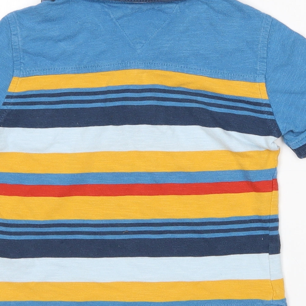 Tommy Hilfiger Baby Multicoloured Striped Cotton Pullover Polo Size 18-24 Months Collared