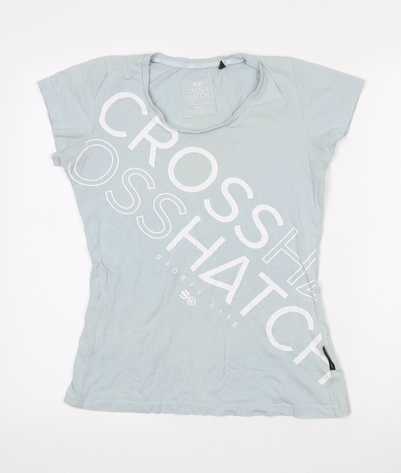 Crosshatch Womens Blue  100% Cotton Basic T-Shirt Size S Round Neck