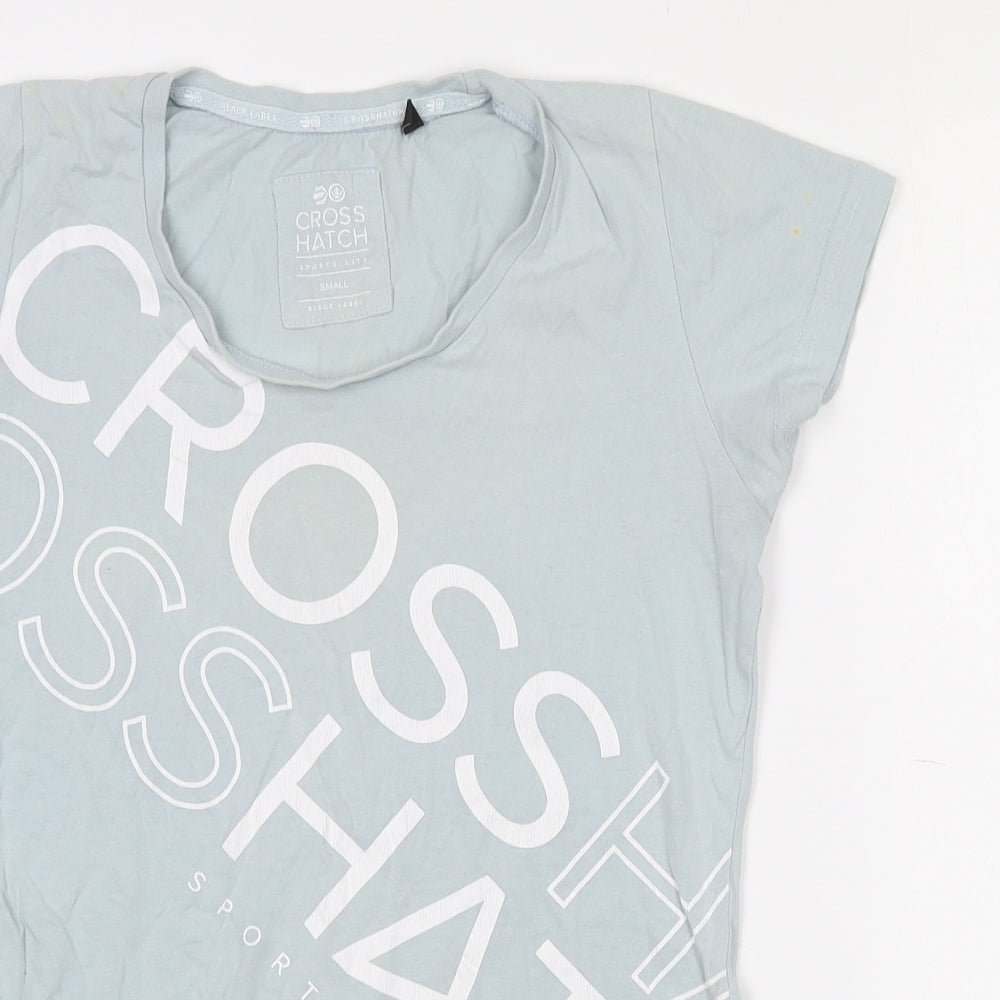 Crosshatch Womens Blue  100% Cotton Basic T-Shirt Size S Round Neck