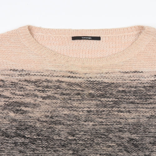 George Womens Pink Crew Neck  Acrylic Pullover Jumper Size 16