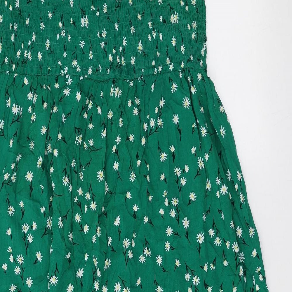 Apricot Womens Green Floral Viscose Trapeze & Swing  Size 18  Square Neck Pullover