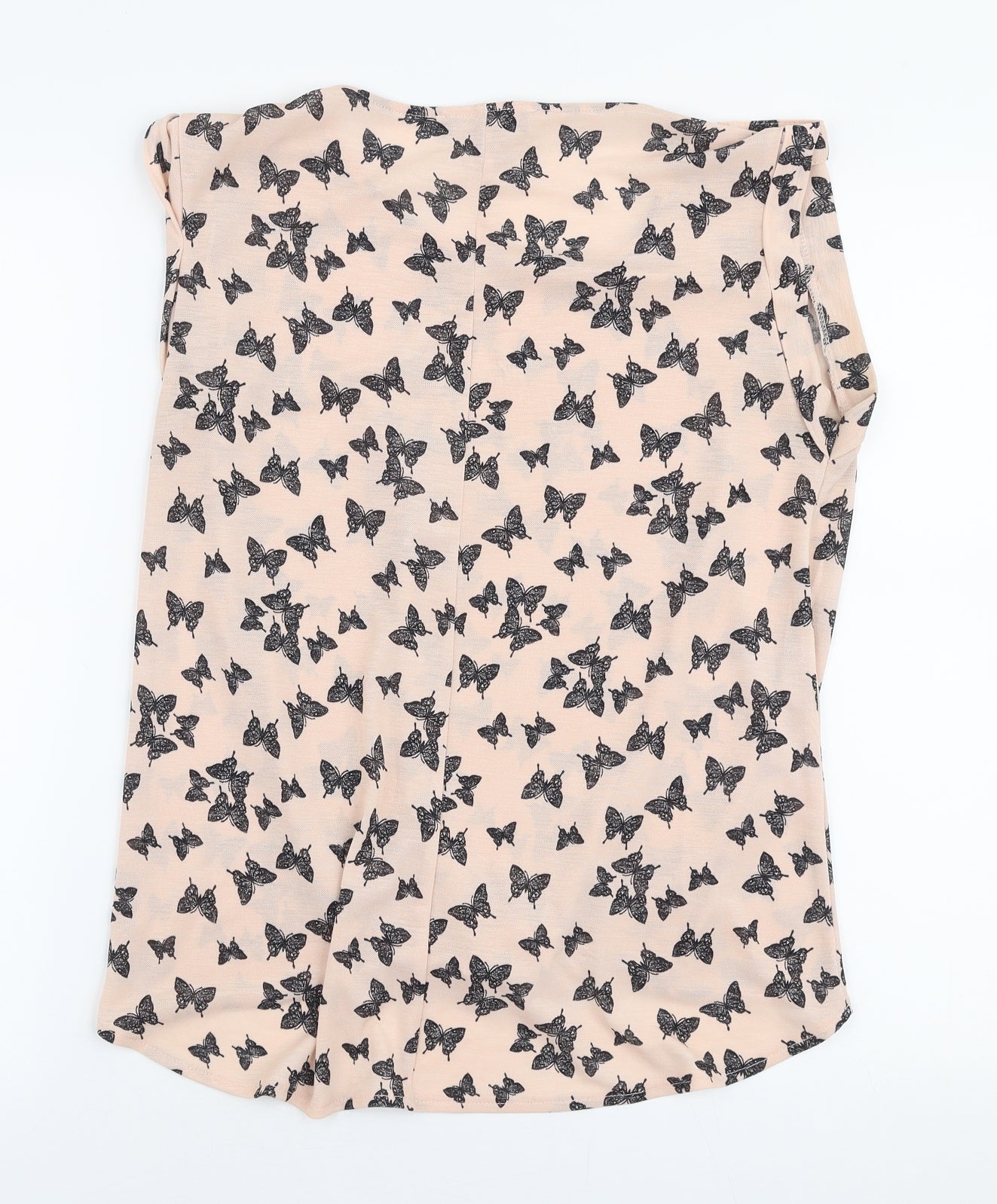 Atmosphere Womens Pink Floral Polyester Basic T-Shirt Size 8 Round Neck