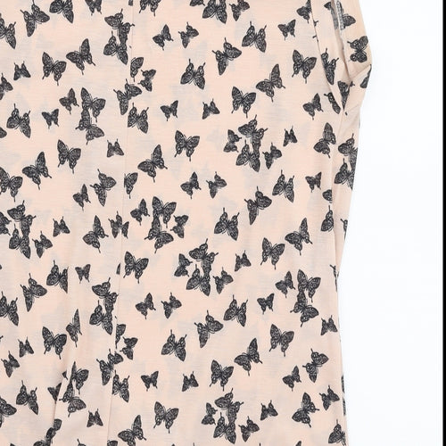 Atmosphere Womens Pink Floral Polyester Basic T-Shirt Size 8 Round Neck