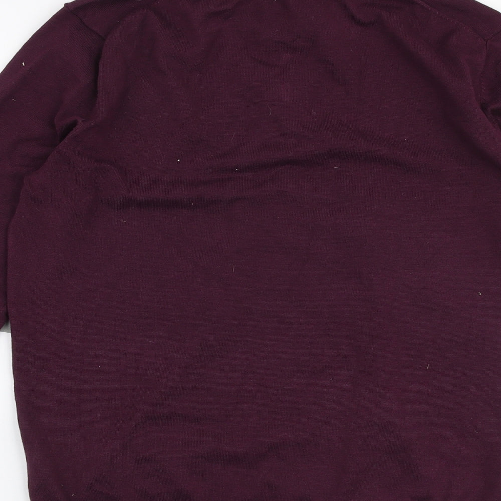 FOREVER 21 Mens Purple  Polyester  Polo Size S Collared Button
