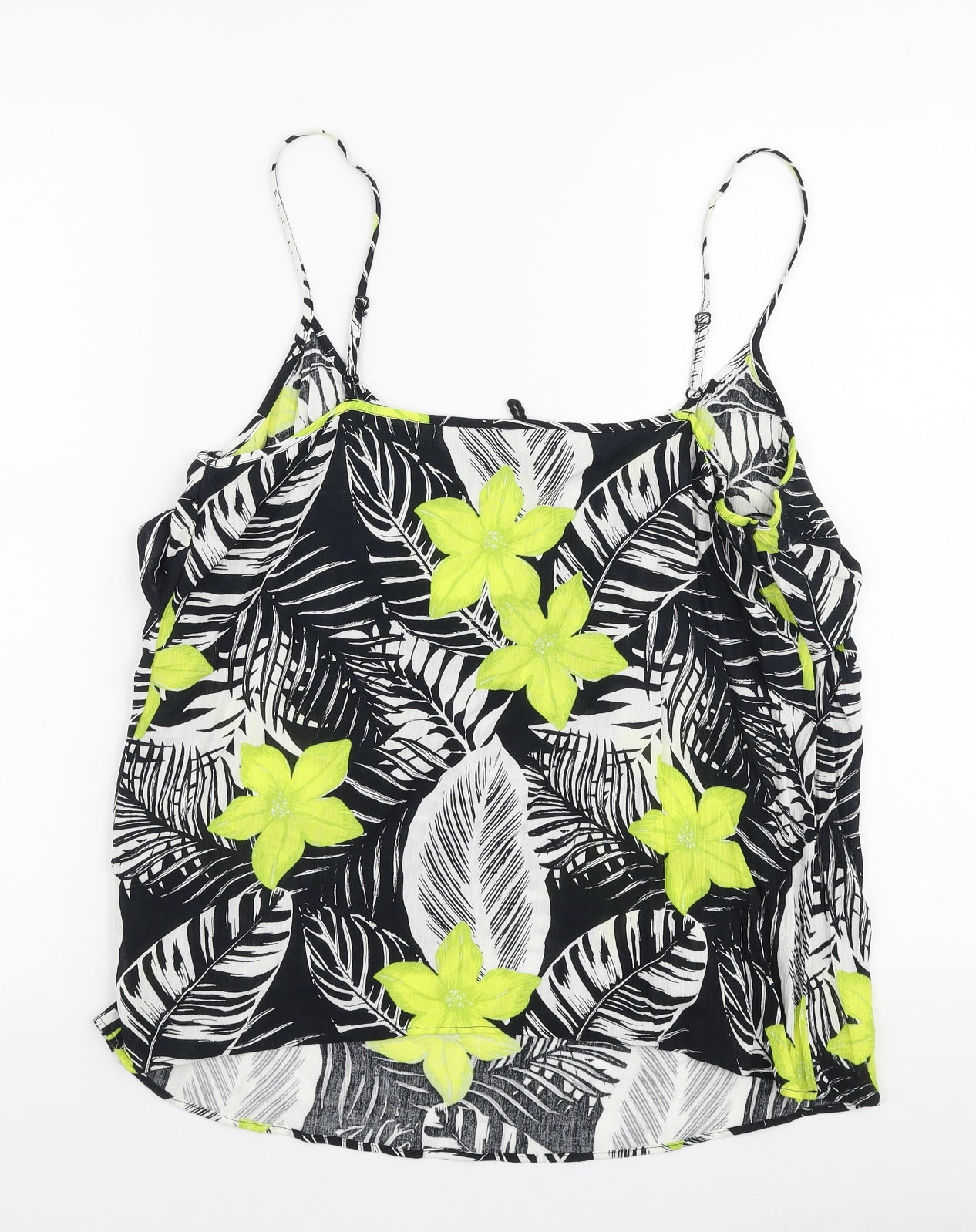 F&F Womens Multicoloured Floral Viscose Basic Tank Size 14 Round Neck