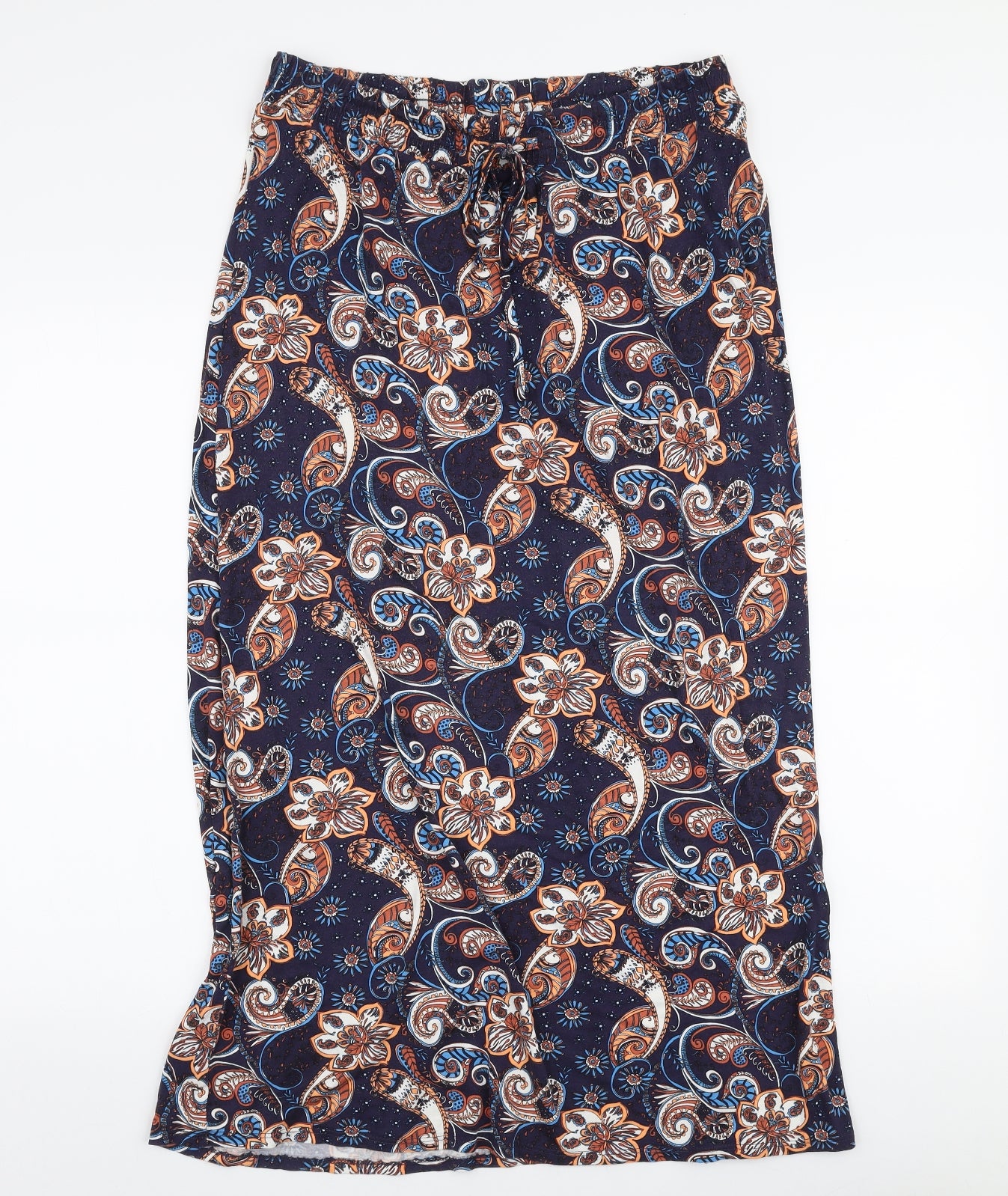 George Womens Multicoloured Paisley Viscose A-Line Skirt Size 12   Drawstring