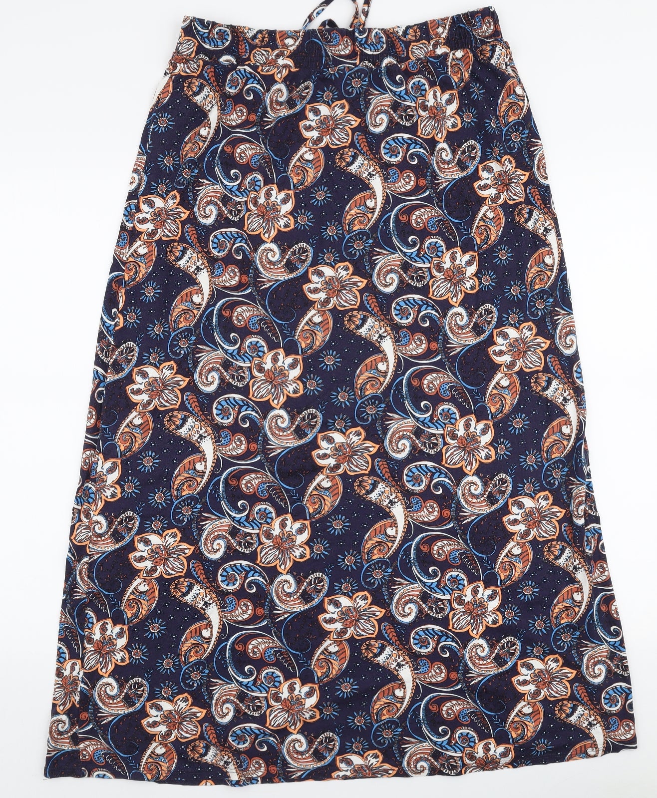George Womens Multicoloured Paisley Viscose A-Line Skirt Size 12   Drawstring