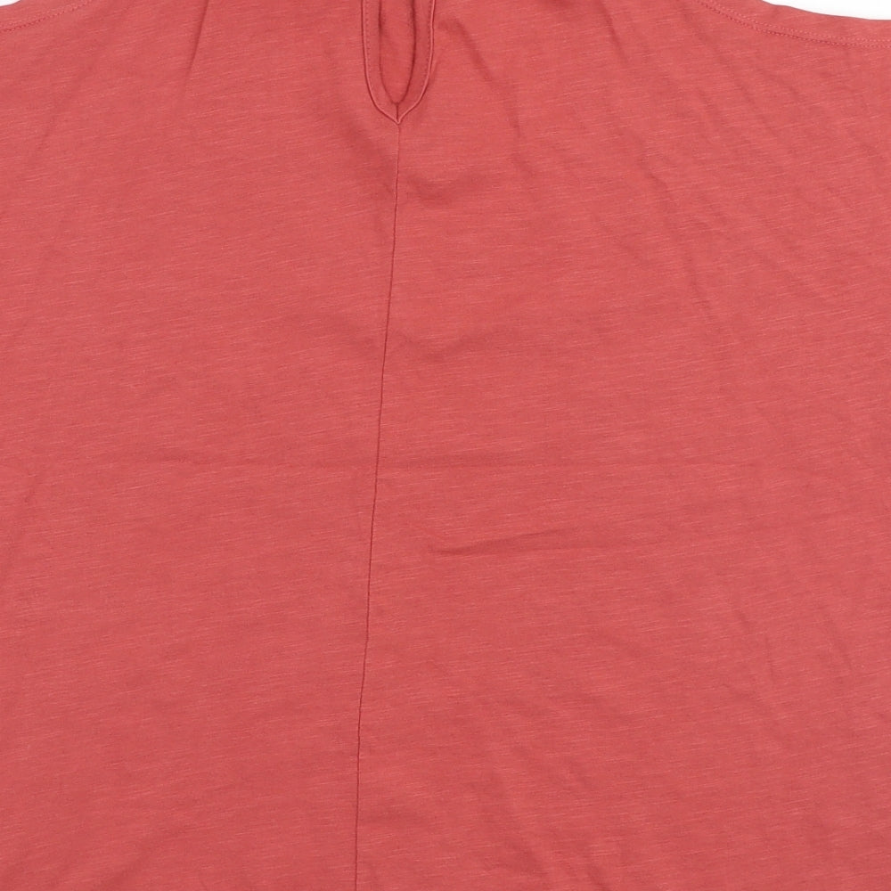 New Look Womens Orange  100% Cotton Jersey T-Shirt Size 8 Round Neck - Cold shoulder