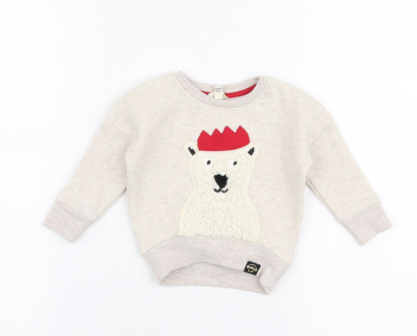 River Island Boys Beige  Cotton Pullover Jumper Size 3-6 Months  Pullover - Bear