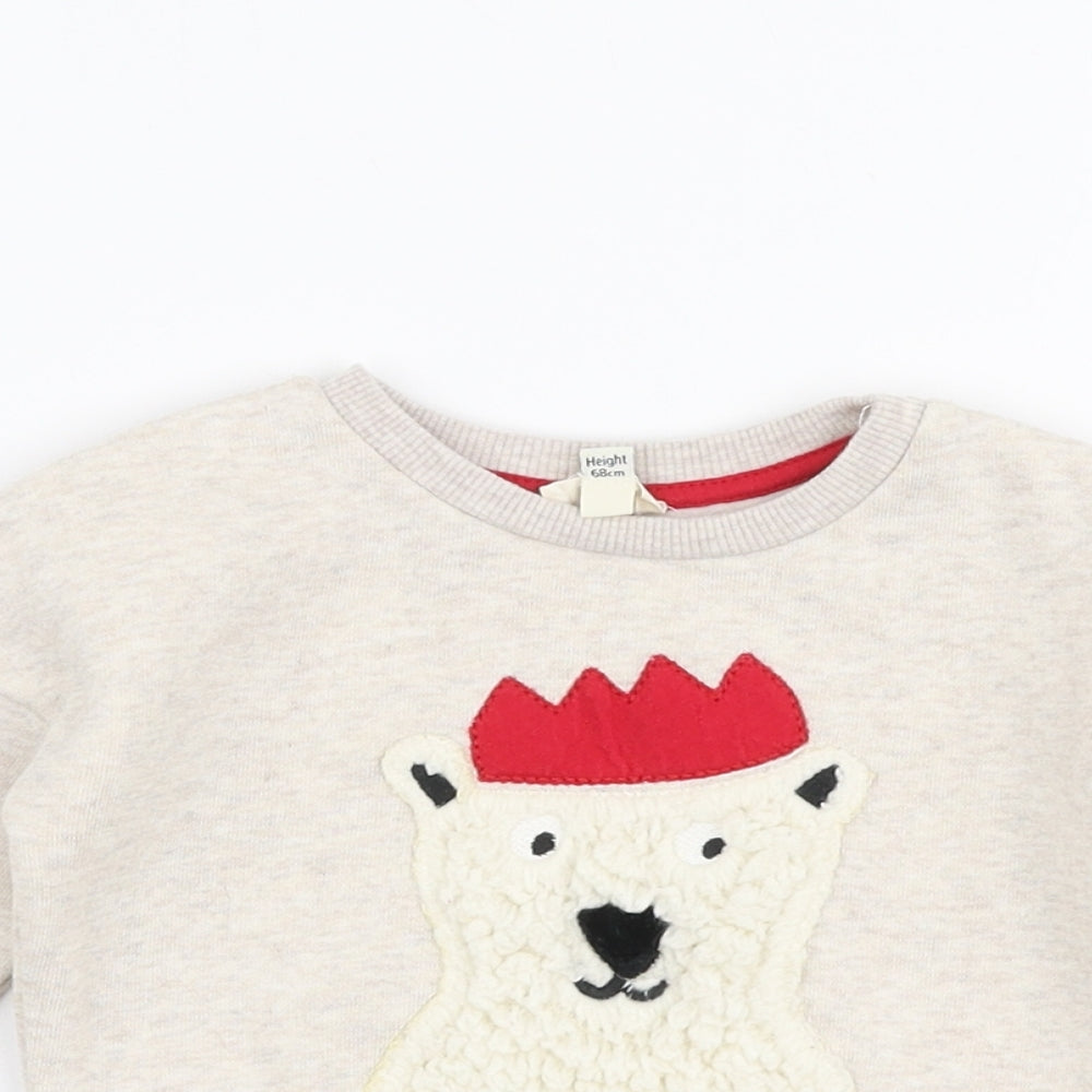 River Island Boys Beige  Cotton Pullover Jumper Size 3-6 Months  Pullover - Bear