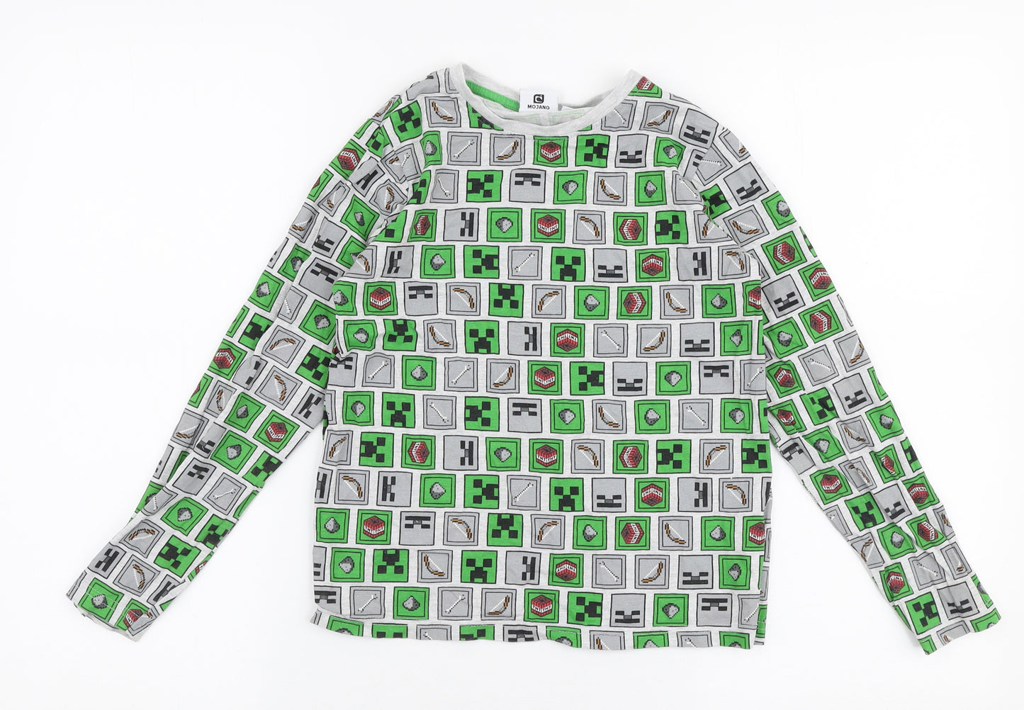 Primark Boys Multicoloured  Cotton Jersey T-Shirt Size 9-10 Years Round Neck Pullover - Minecraft